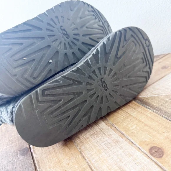 Ugg Lattice Knit Gray Quilted Women's Boots - Picture 12 of 15